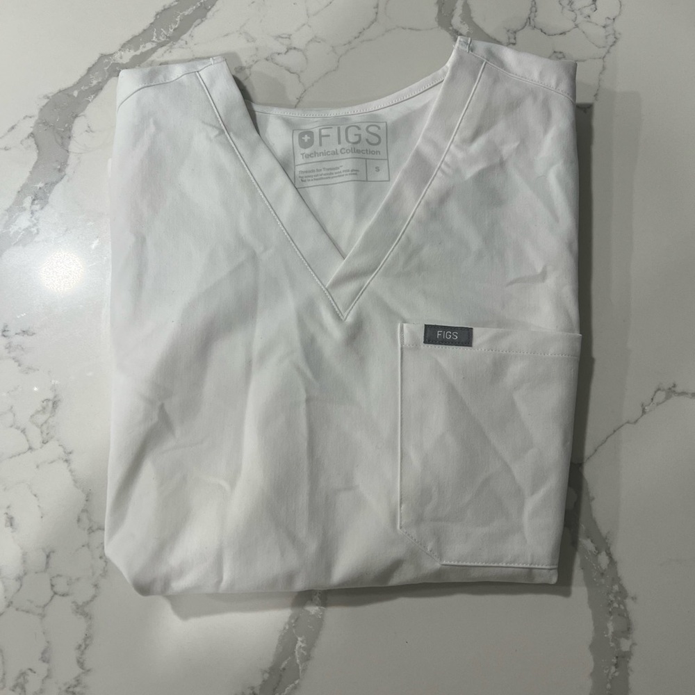 Figs woman white scrub top